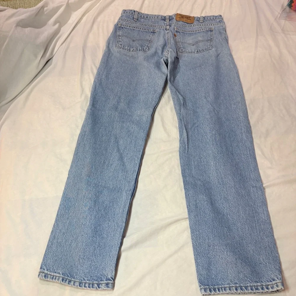 Vintage Levis 505 Orange Tab Jeans Mens 36x32 Light Wash Made in Canada Denim